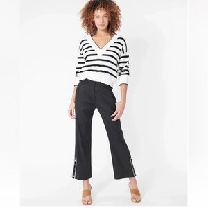 Veronica Beard Martin Wide Leg Cropped Trouser in Black size 31 (12)